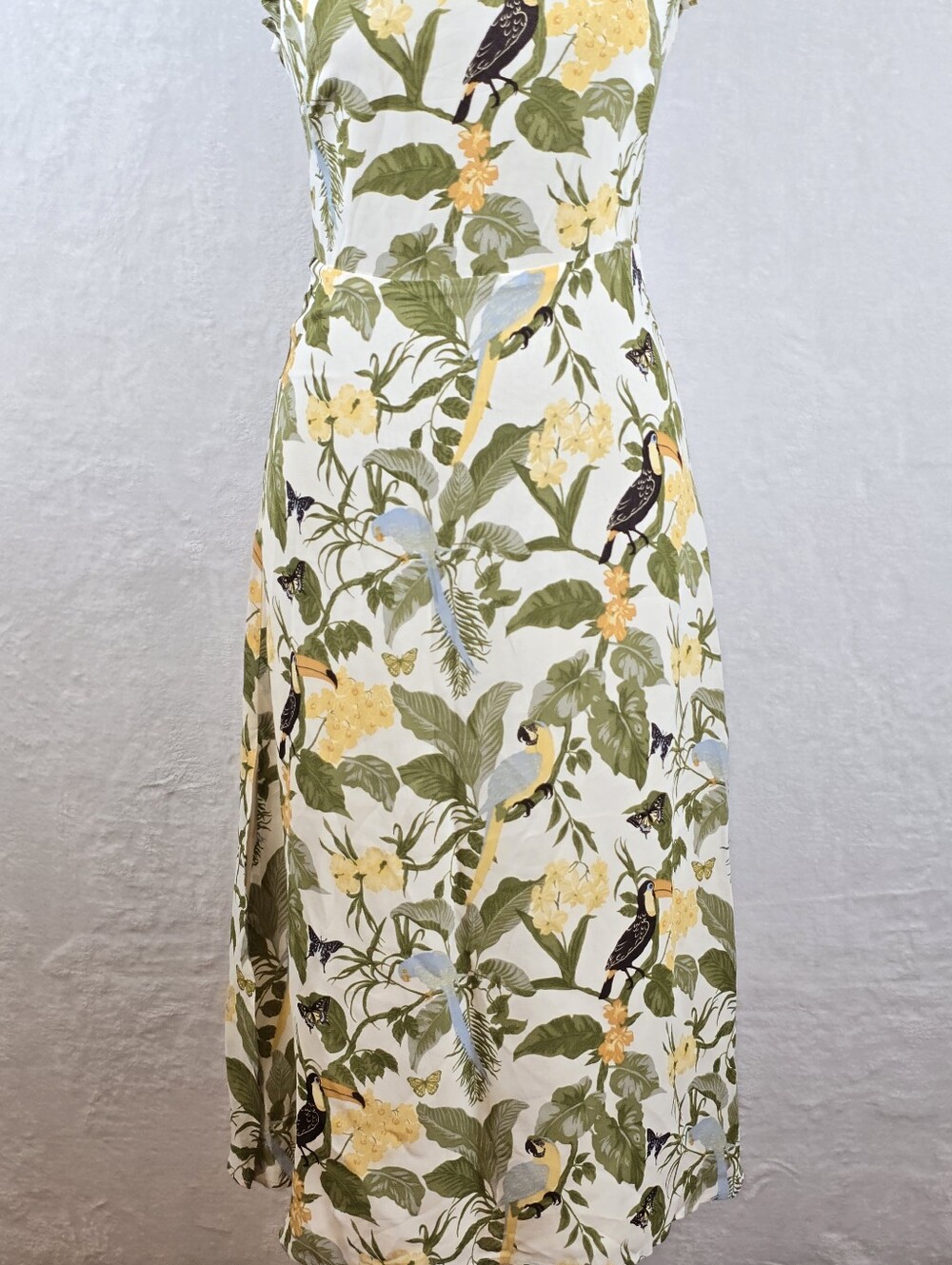 Reformation Cassandra Midi Dress In Tropics Print Sz.0 Slit Adjustable Straps - Picture 5 of 16